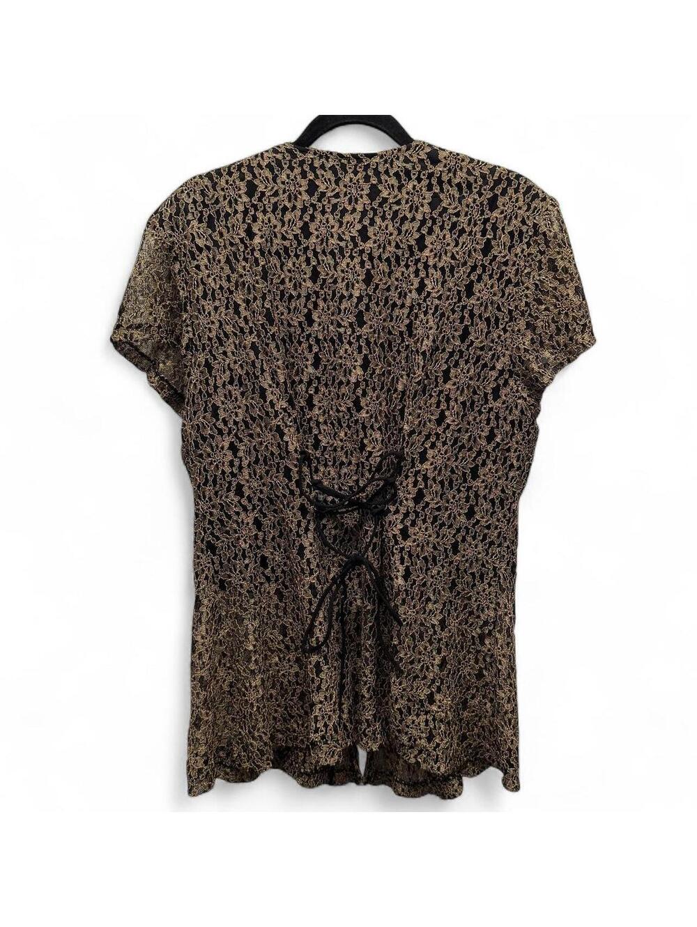 Vintage Gold Lace Blouse - Picture 2 of 3